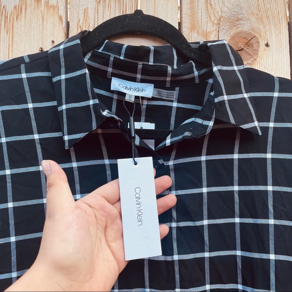 Calvin Klein  Windowpane Boyfriend Tunic - Picture 3 of 8